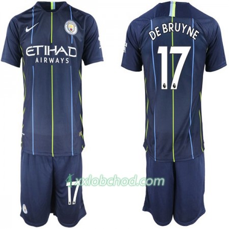 Fotbalové dresy Manchester City De Bruyne 17 Dětské Venkovní Dres 2018/19 Krátký Rukáv